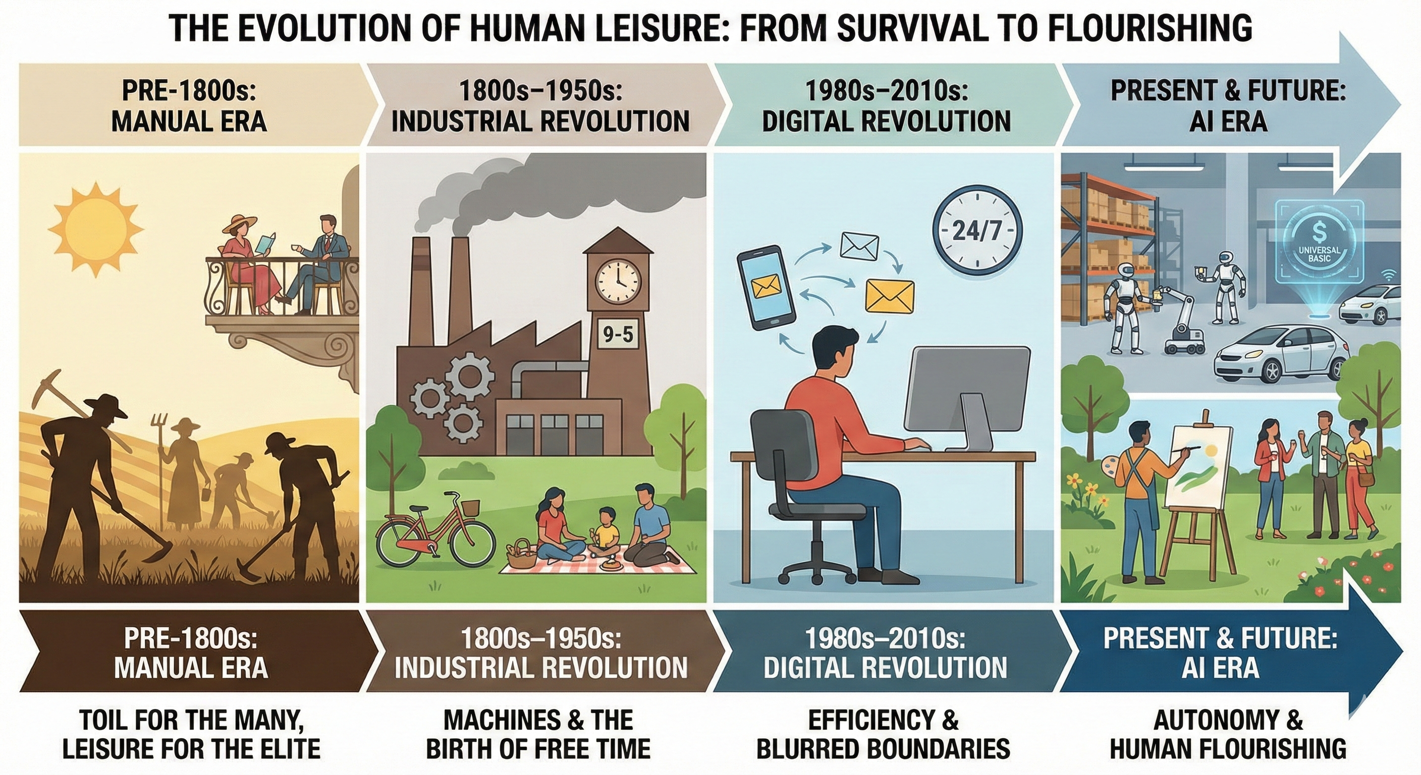 From Survival to Flourishing: The Evolution of Human Leisure
